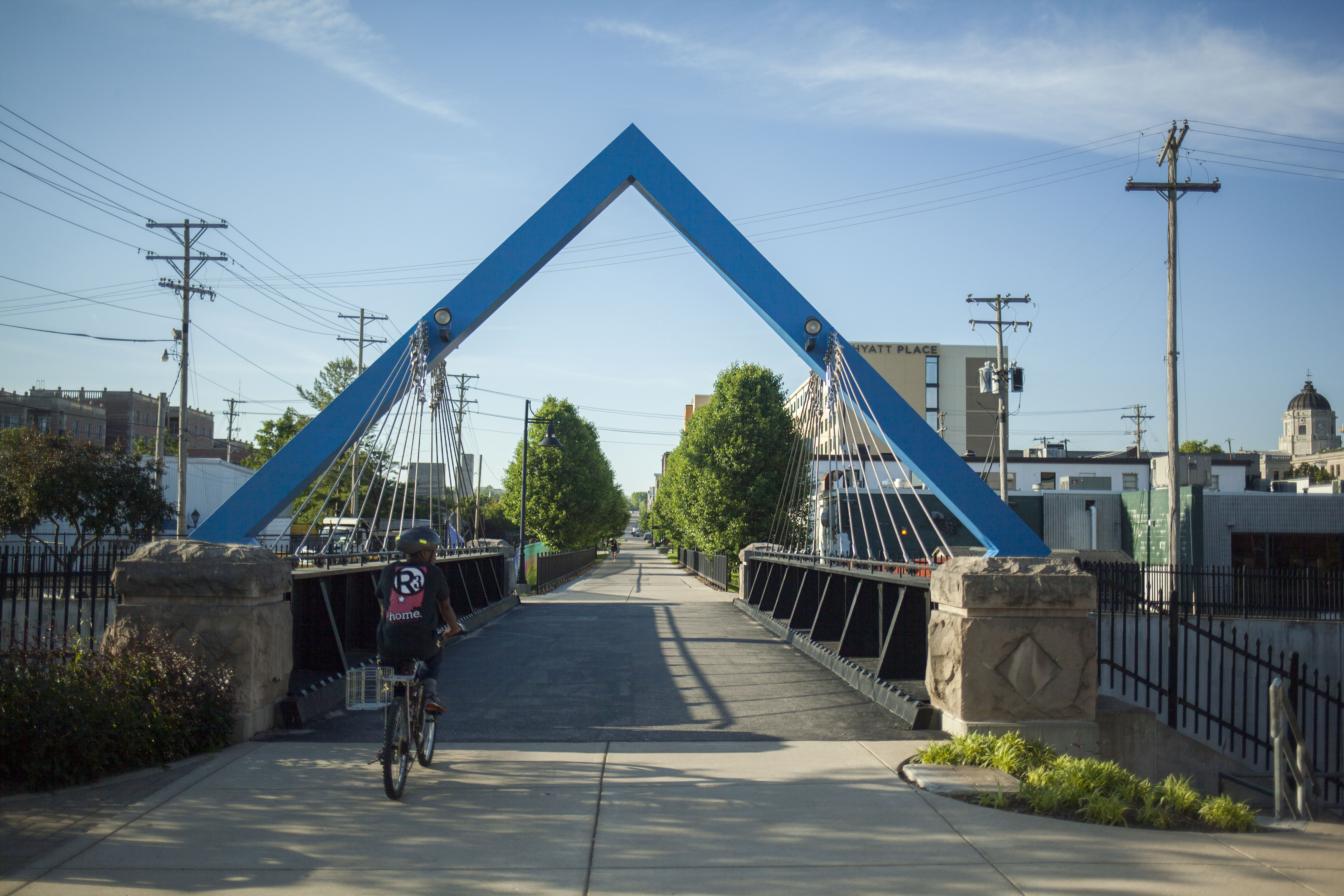 Person biking on B-Line Trail