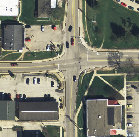 aerial image of intersection