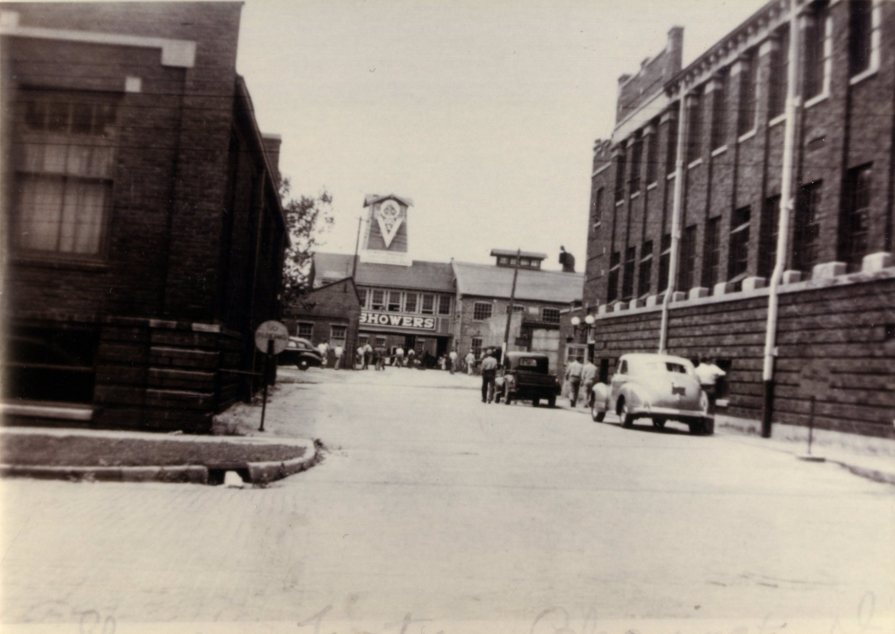 Antique photo of Showers complex and administration building