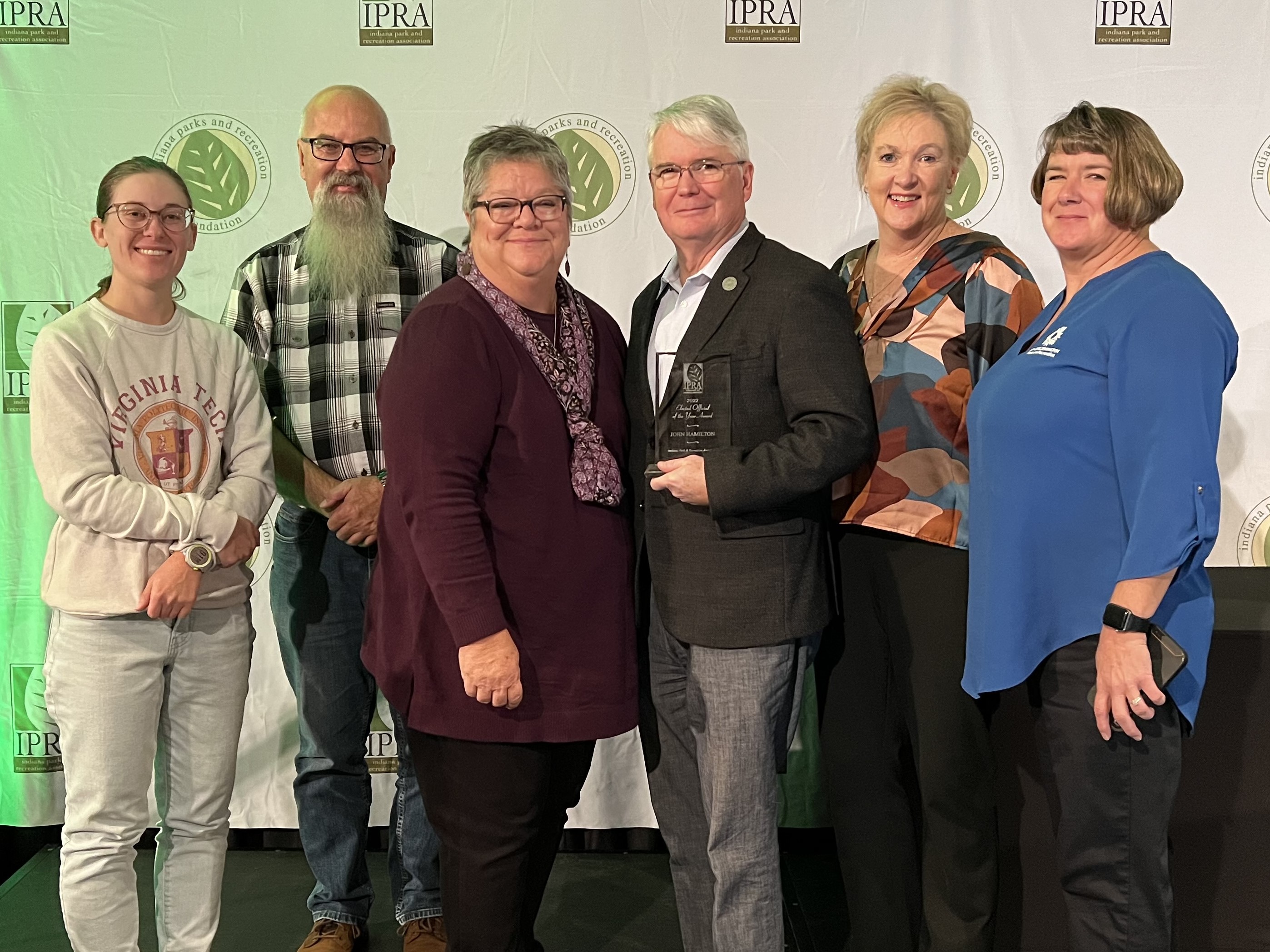 Parks staff with Mayor Hamilton at IPRA awards 2023