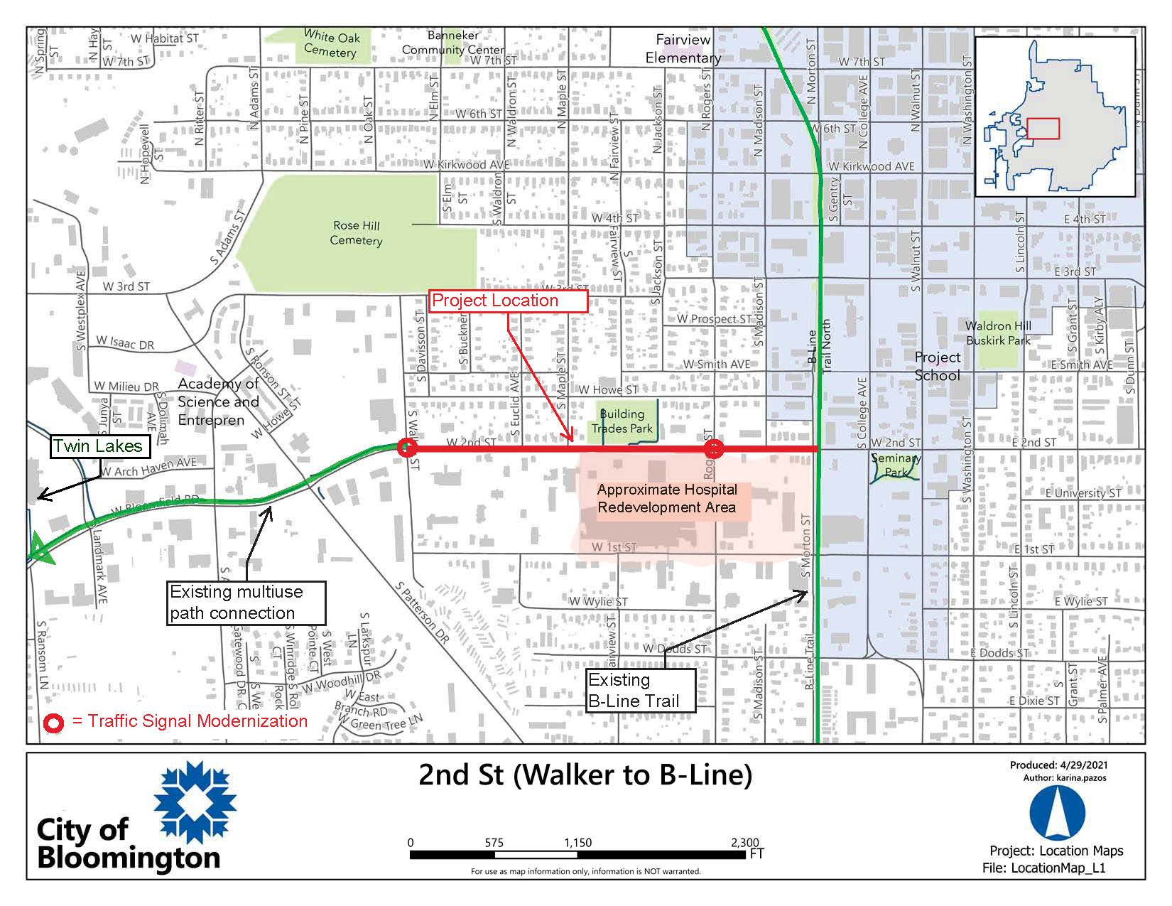 Map showing the project area