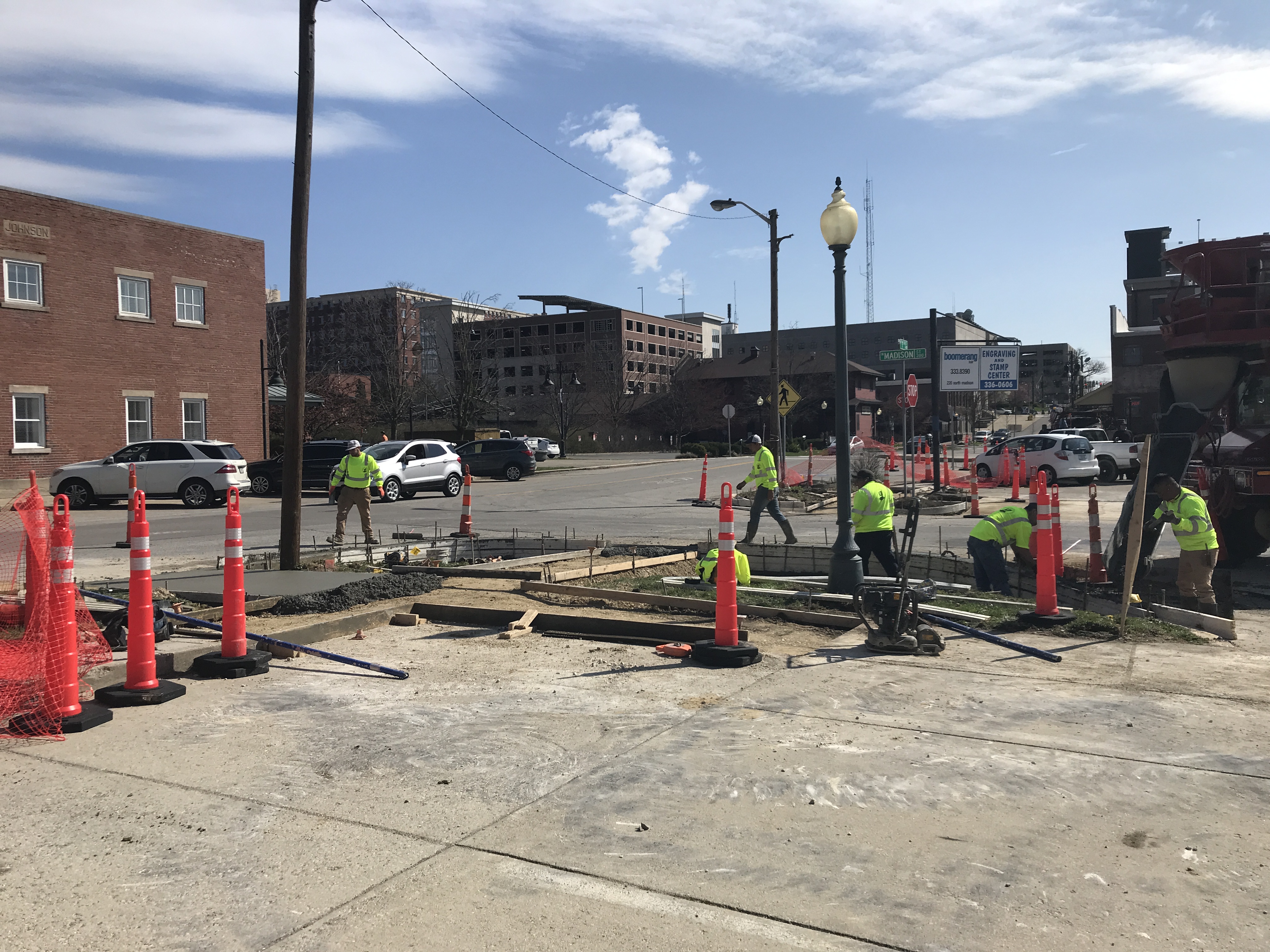 Crews working at 7th and Madison