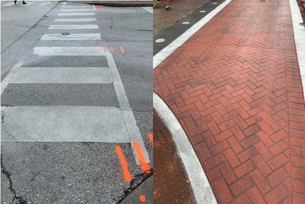 Before and After of Kirkwood Crosswalk