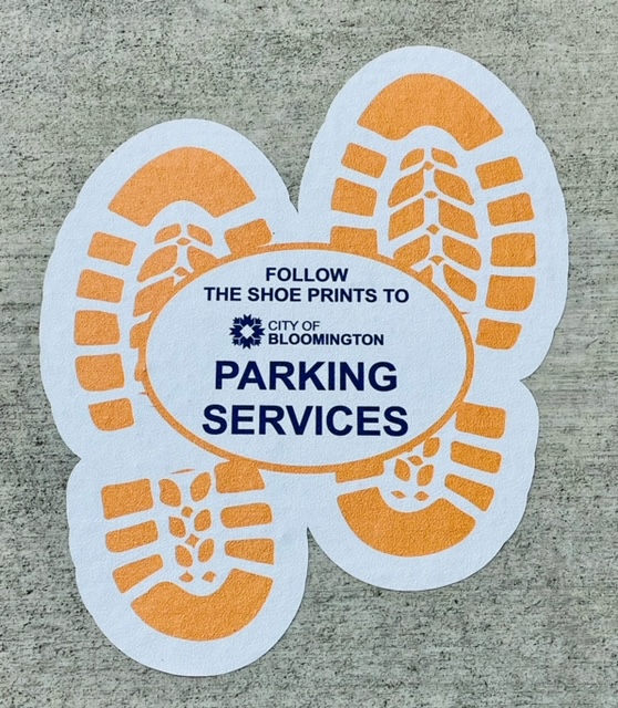 Follow the Shoe Tracks to the Parking Services for Garage Permit Pick Up!