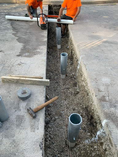 Bollards being installed at City Hall