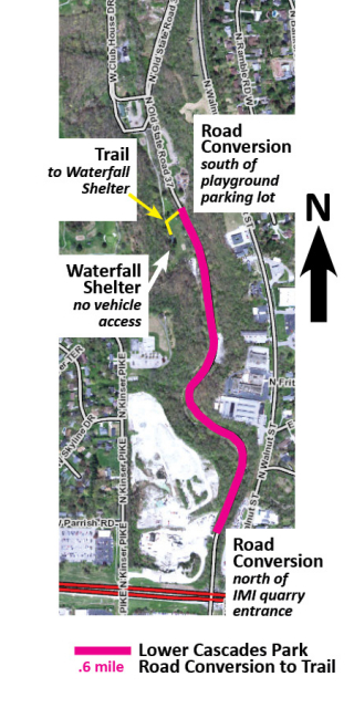 Map of Cascades Road Conversion