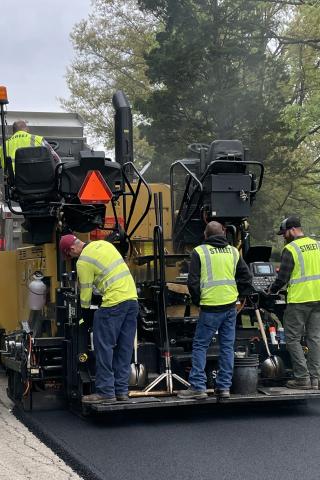 Crew paving