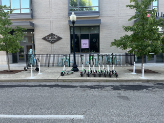 New scooter parking corral installed in the 500 block of N College Ave.