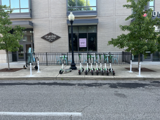 New scooter parking corral installed in the 500 block of N College Ave.