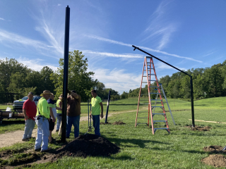 Shade sail install Switchyard Park dog park