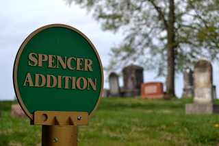 Section marker Old Spencer Addition at Rose Hill Cemetery