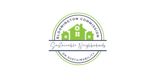 Sustainable Neighborhood Grant logo, green houses