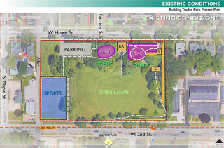 Building Trades Park Master Plan graphic existing conditions May 2024