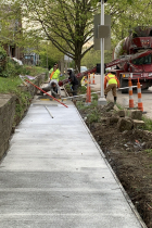 New sidewalk being poured