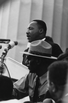 Dr. Martin Luther King, Jr. delivering speech in Washington DC