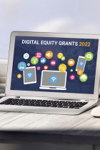 Digital Equity Grant Graphic on Laptop Screen